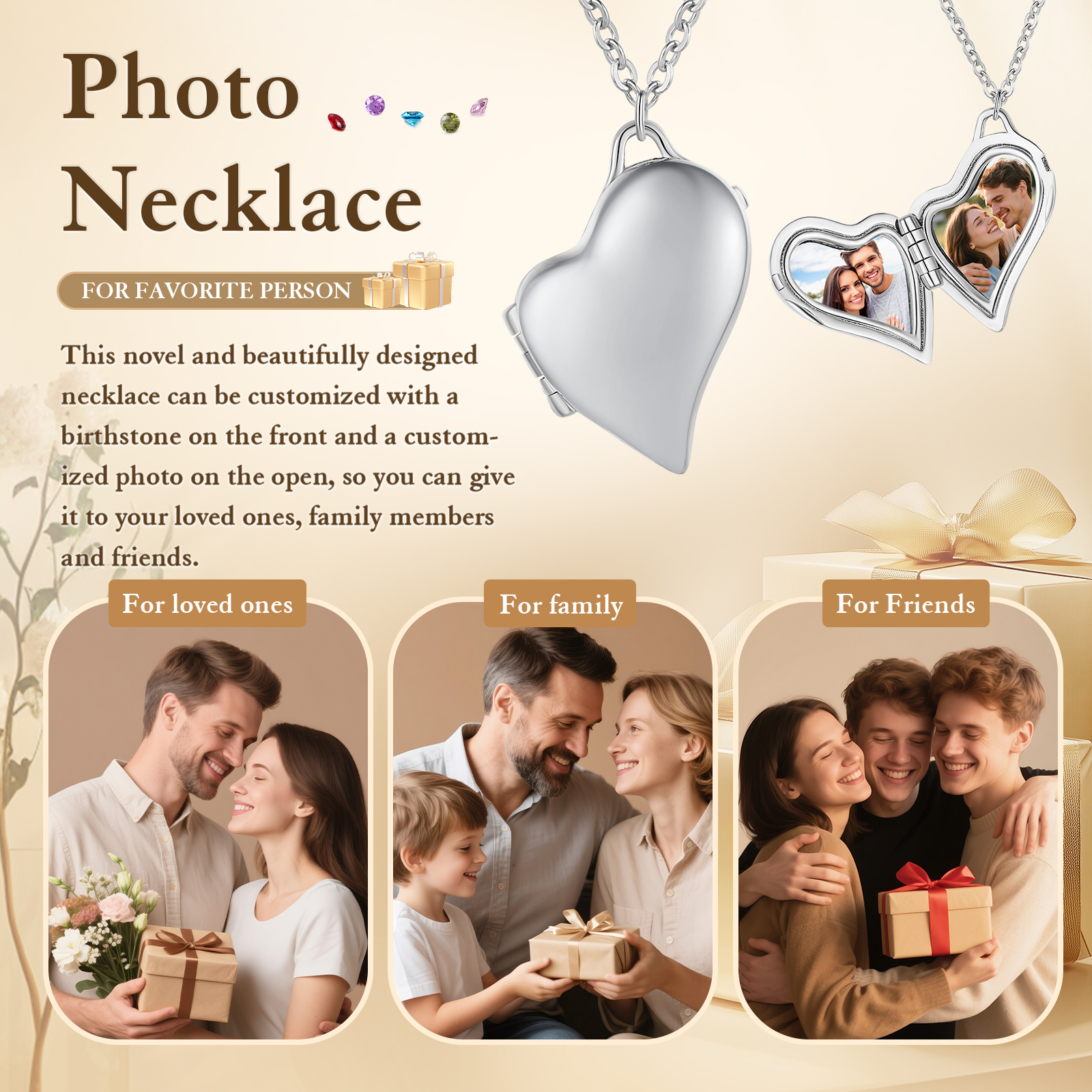 Personalised Heart Photo Locket Necklace