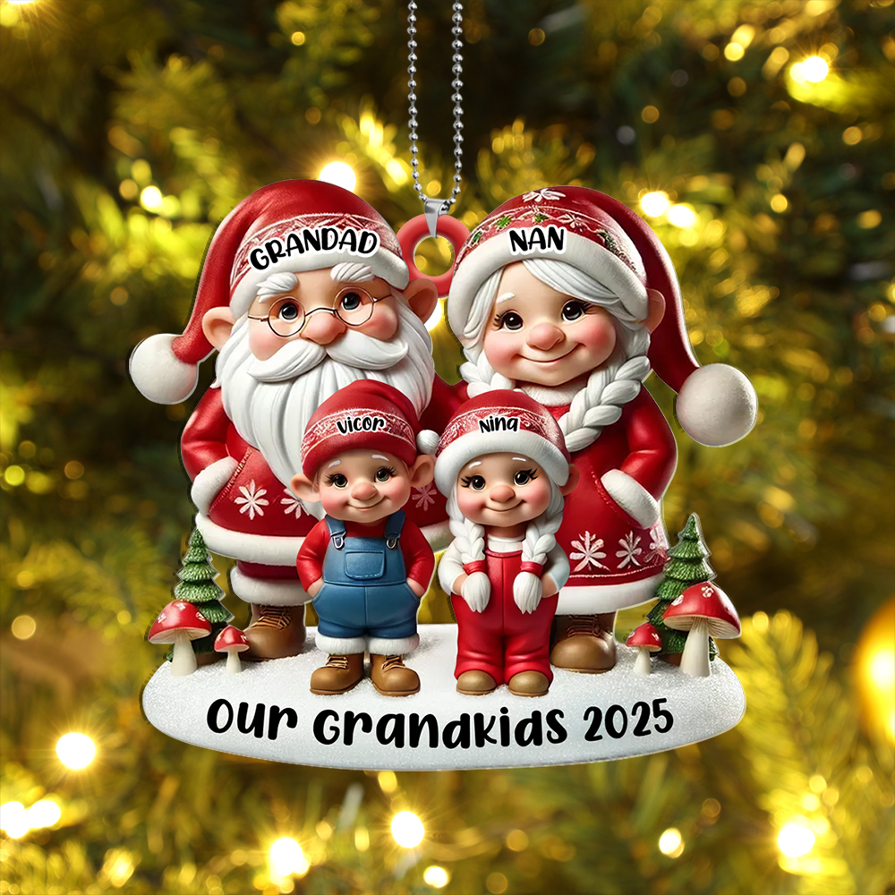 Personalised Christmas Ornament Customisable Tree Decoration Gift for Grandparents from Grandkids 2025 Keepsake | Jessemade