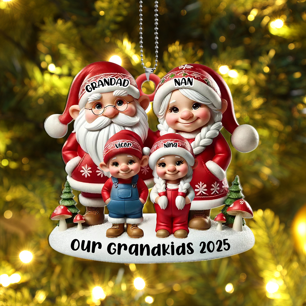 Personalised Christmas Ornament Customisable Tree Decoration Gift for Grandparents from Grandkids 2025 Keepsake | Jessemade