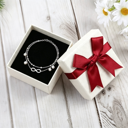 Infinity Charm Double-Layer Anklet with Pearls – Elegant Ankle Bracelet for Women | Jessemade