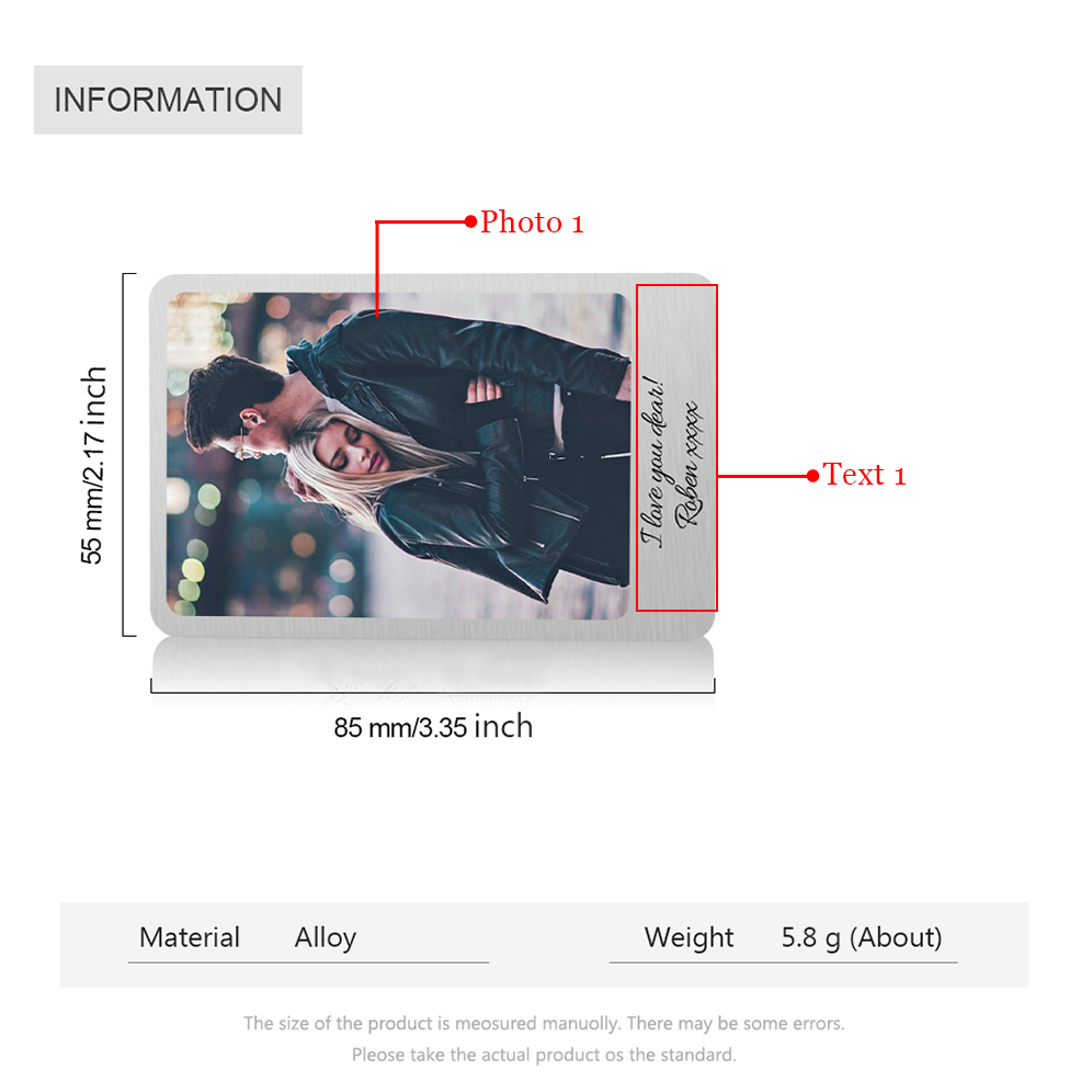 Personalised Wallet Card Insert – Custom Photo & Text Gift for Dad/Husband | Jessemade