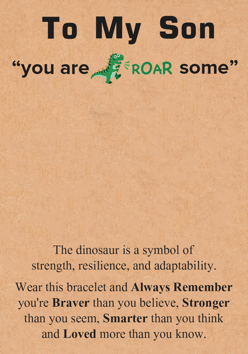 Dinosaur Bracelet Cute Cartoon Dinosaur Beaded Bracelet Adjustable Back to School Gift for Son