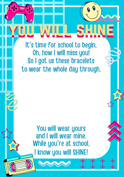 2 Pcs Dinosaur Bracelet Set with Gift Card "You Will Shine" Adjustable Bracelet Back to School Gifts for Kids