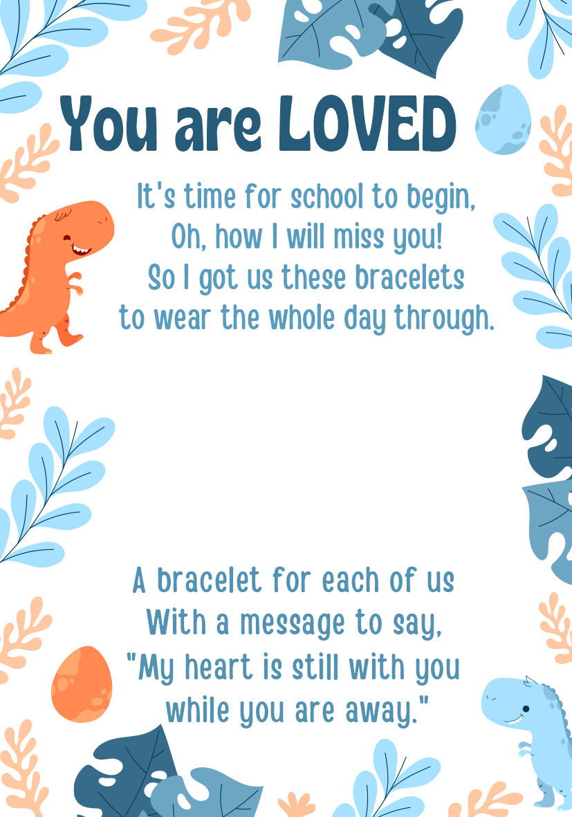 2 Pcs Butterfly Bracelet Set with Gift Card Adjustable Bracelets "You Are Loved"Back to School Gifts for Kids