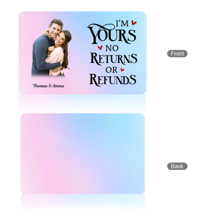 Personalised Couple Wallet Card with Photo & 2 Names – Valentine’s Day Gift for Him | Jessemade