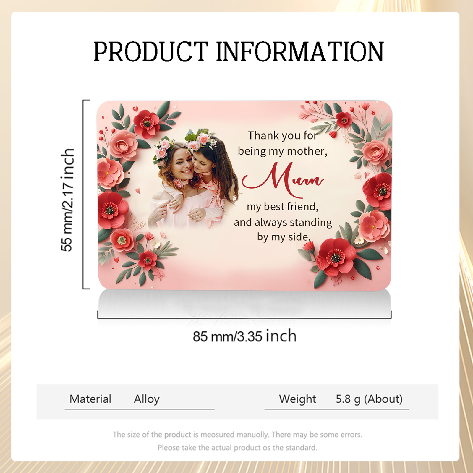 Personalised Wallet Card with Custom Photo – Heartfelt Gift for Mum | Jessemade