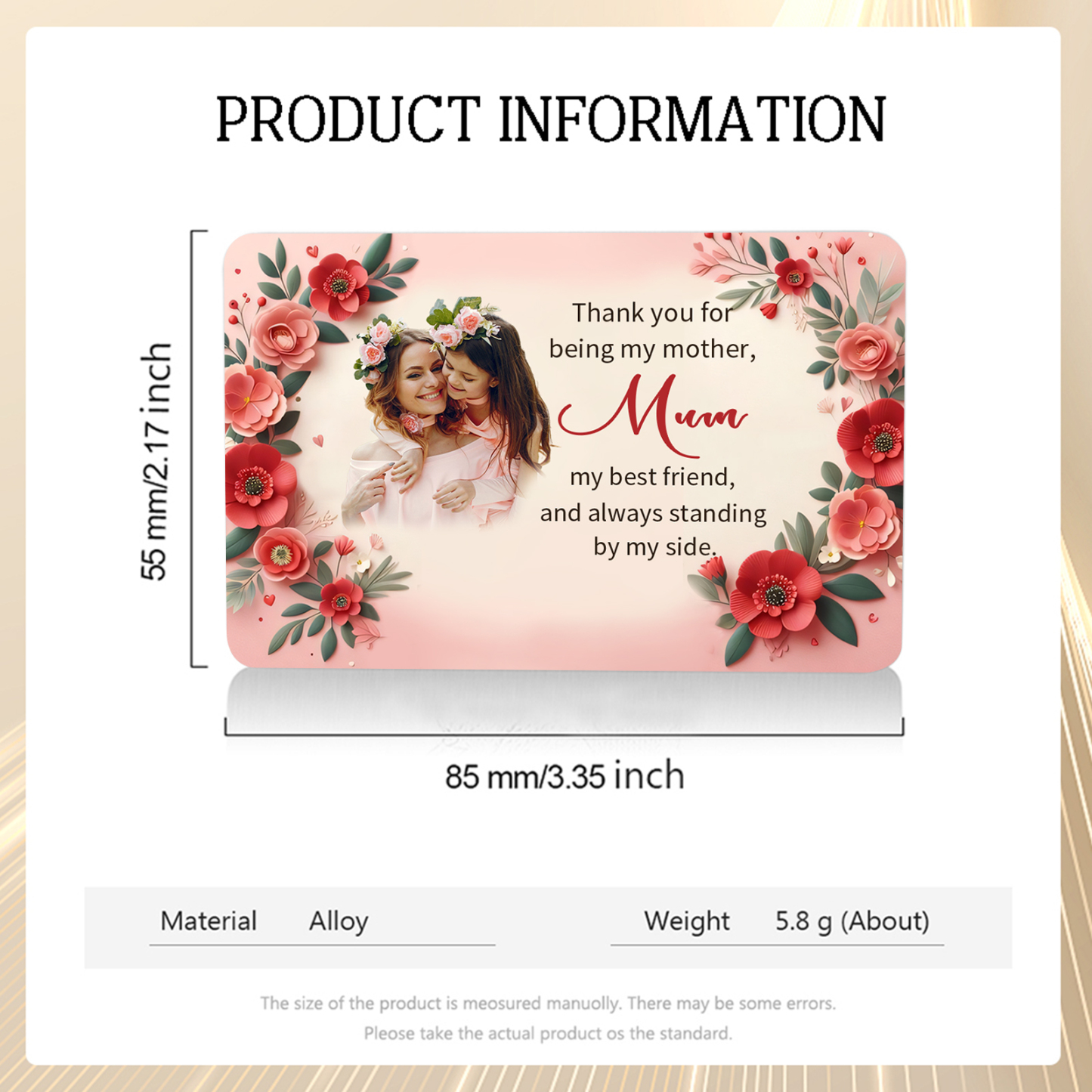 Personalised Wallet Card with Custom Photo – Heartfelt Gift for Mum | Jessemade