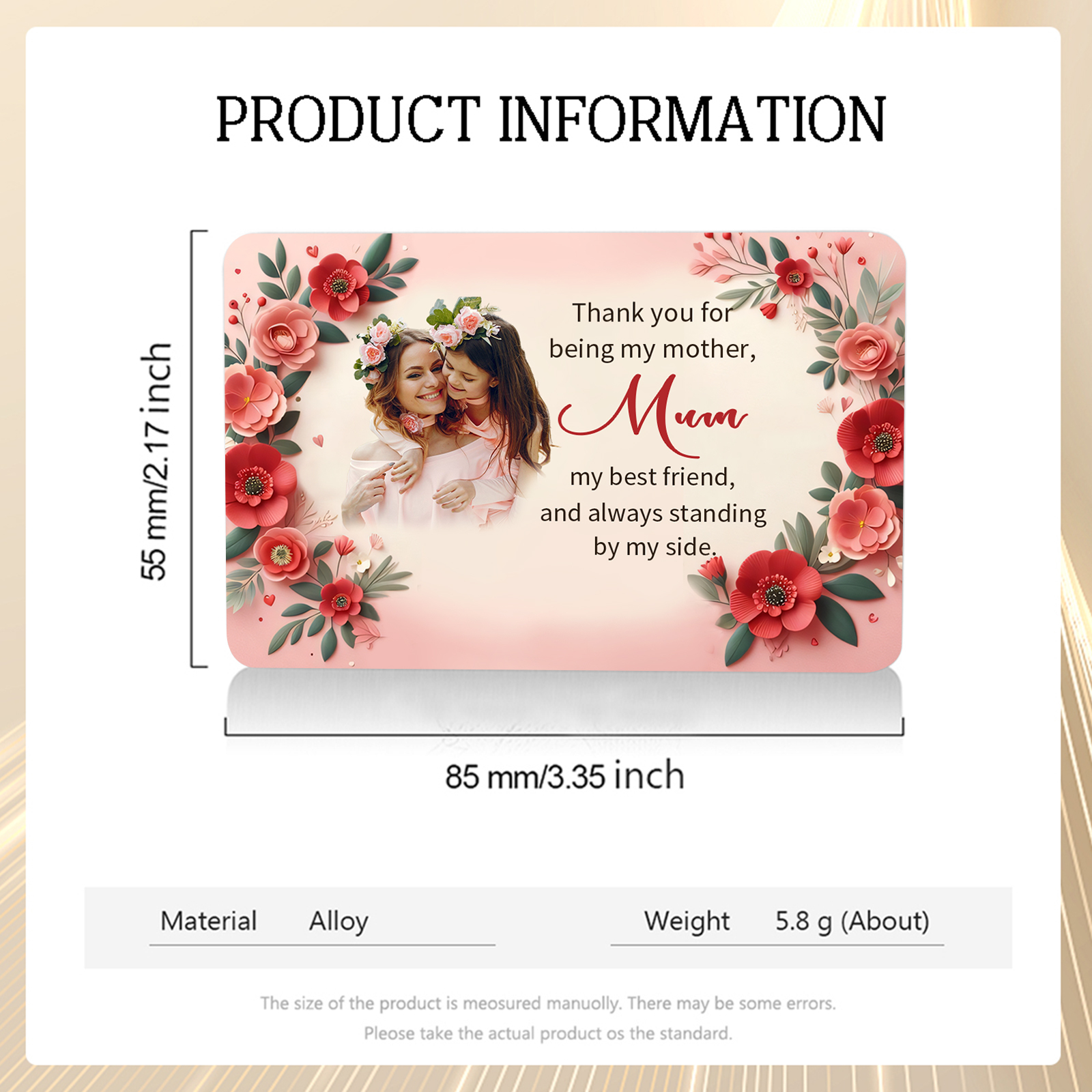 Personalised Wallet Card with Custom Photo – Heartfelt Gift for Mum | Jessemade