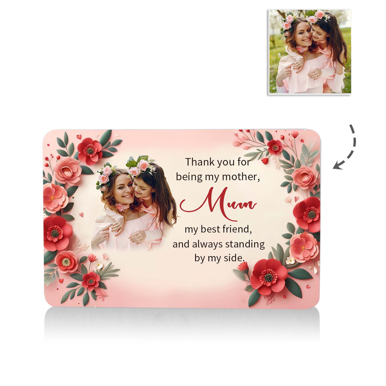 Personalised Couple Wallet Card with Photo & 2 Names – Valentine’s Day