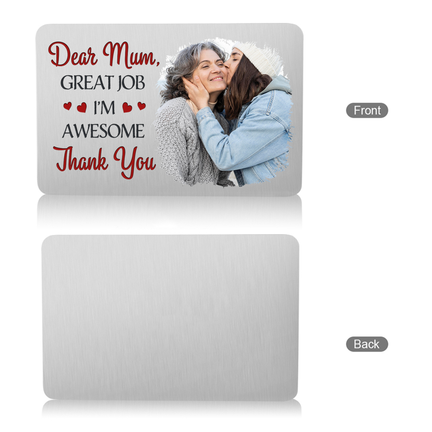 Personalised Wallet Card with Custom Photo Pocket Hug Gift for Mum | Jessemade