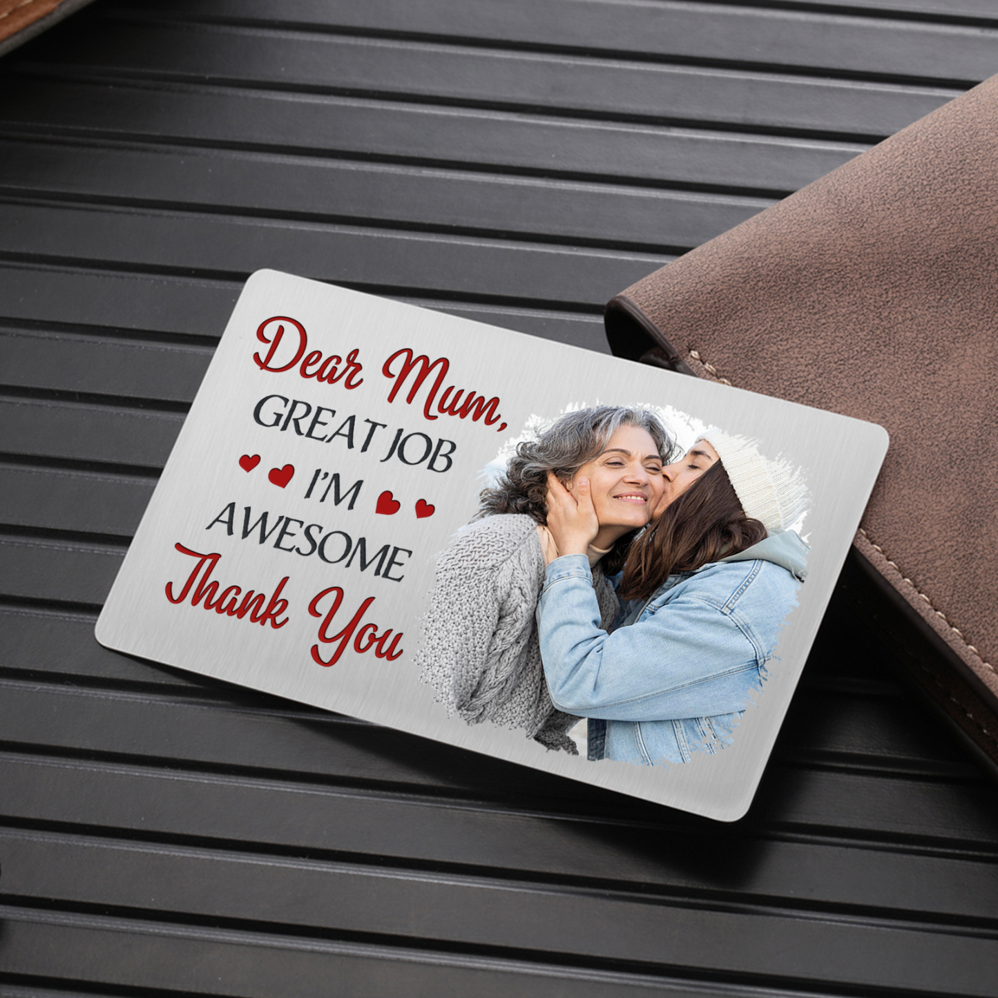 Personalised Wallet Card with Custom Photo Pocket Hug Gift for Mum | Jessemade