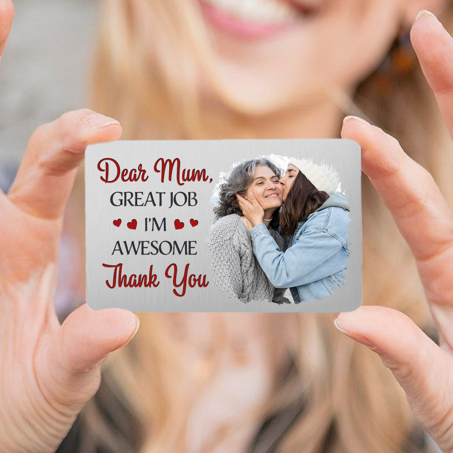 Personalised Wallet Card with Custom Photo Pocket Hug Gift for Mum | Jessemade