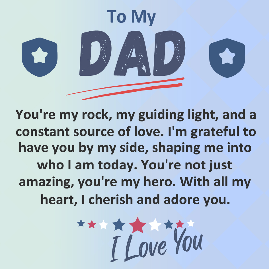 Dad Warm Gift Card, Special Card for Daddy