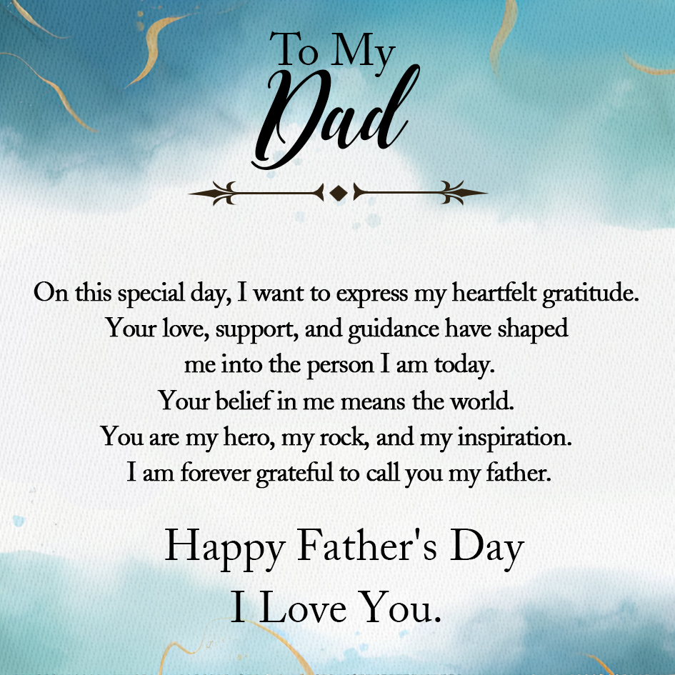 Happy Father's Day-Dad Warm Gift Card, Special Card for Daddy
