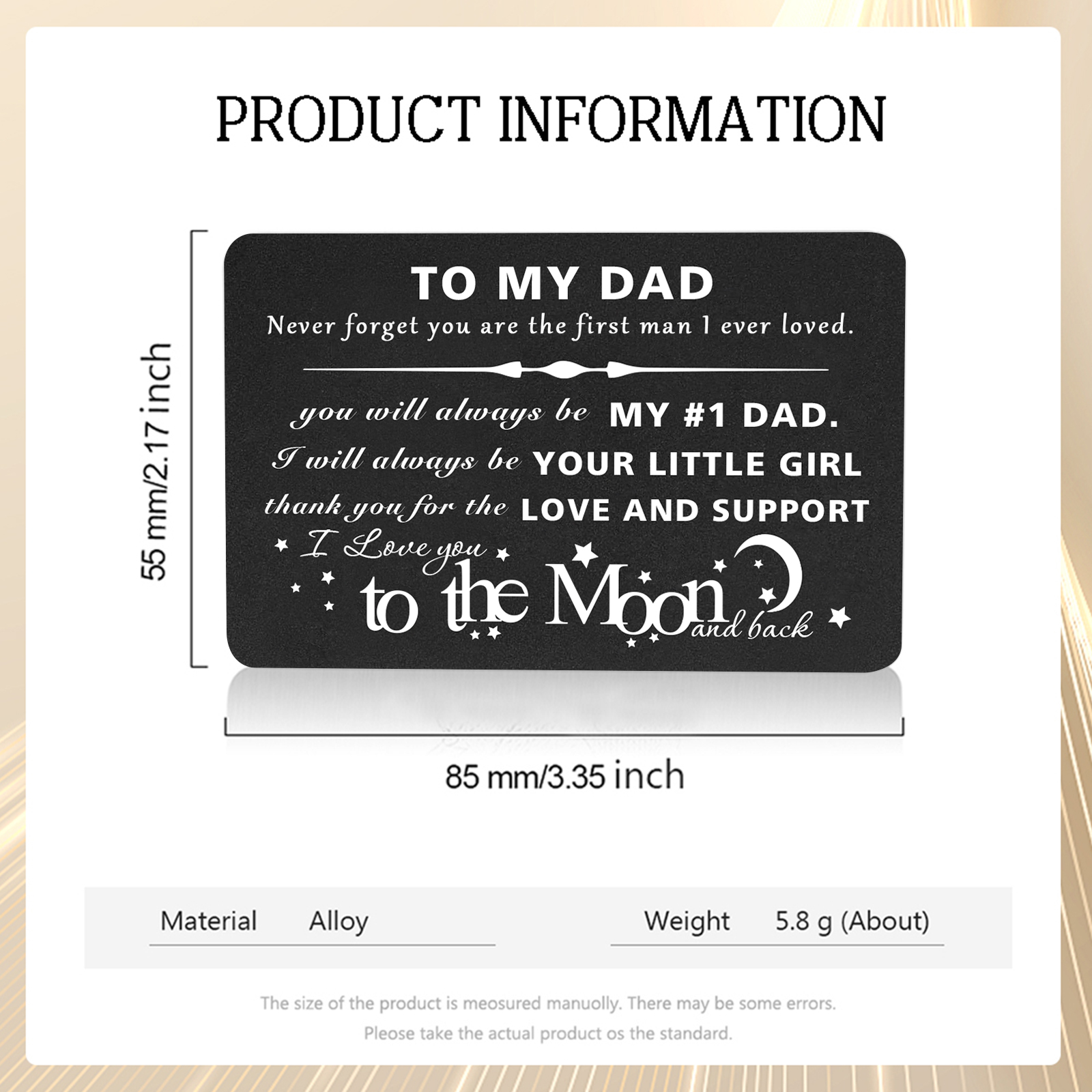 Father’s Day Engraved Wallet Card from Daughter –  Keepsake for Dad | Jessemade