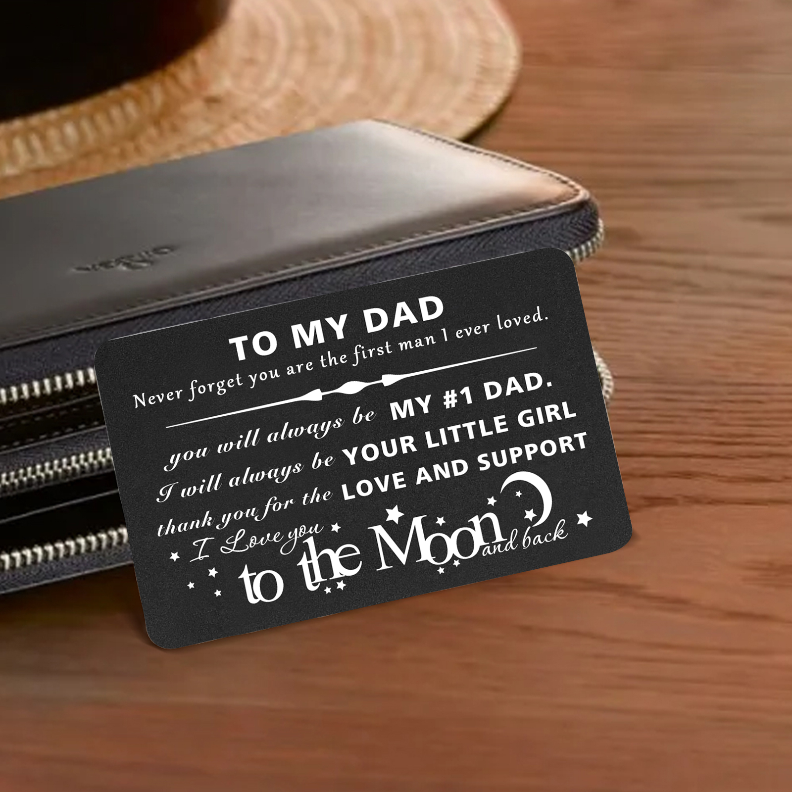 Father’s Day Engraved Wallet Card from Daughter –  Keepsake for Dad | Jessemade