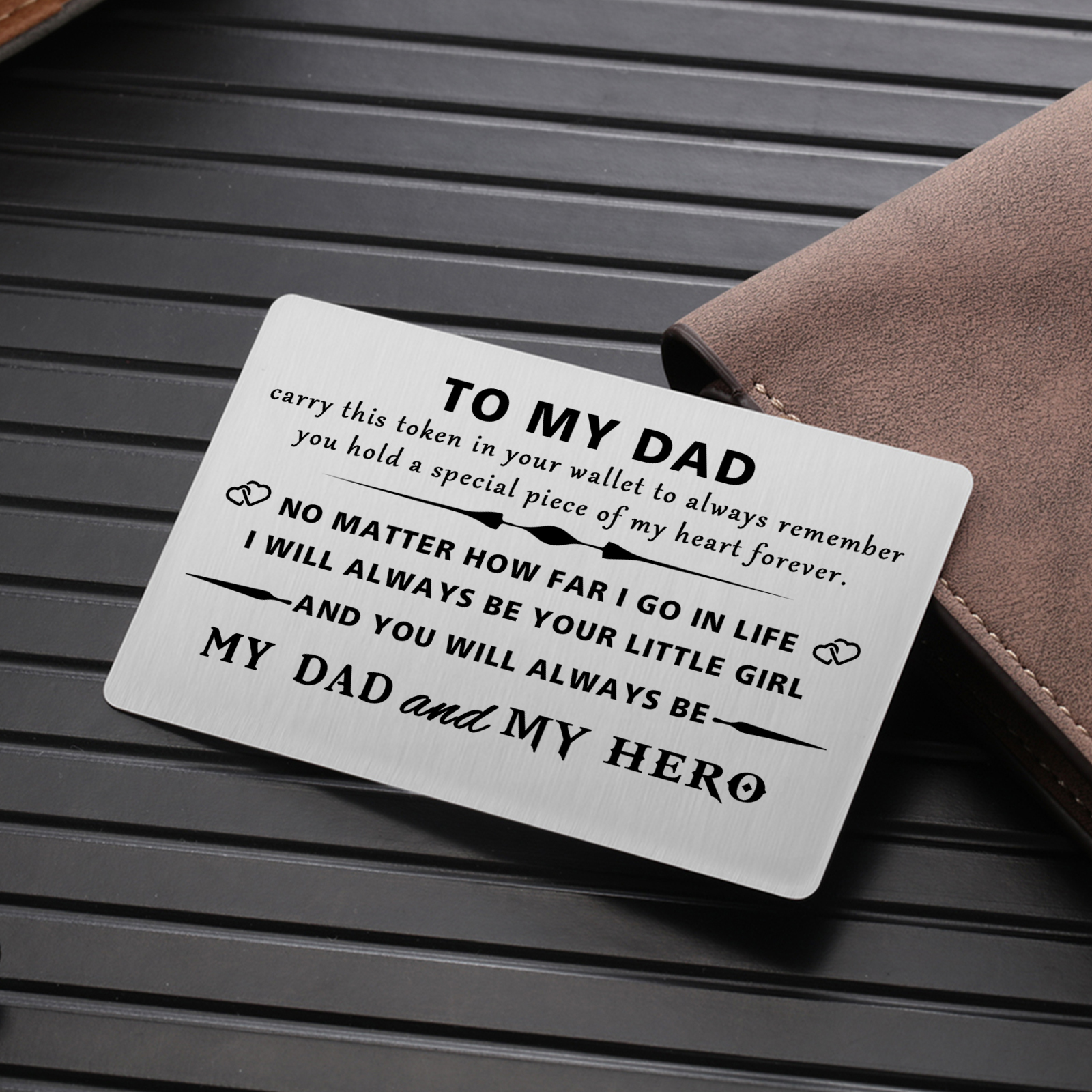 Father’s Day Engraved Wallet Card from Daughter –  Keepsake for Dad | Jessemade