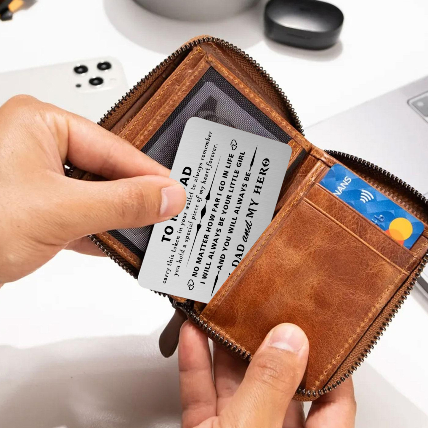 Father’s Day Engraved Wallet Card from Daughter –  Keepsake for Dad | Jessemade