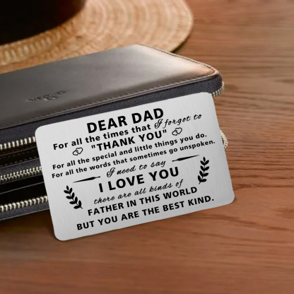 Father’s Day Engraved Wallet Card from Daughter –  Keepsake for Dad | Jessemade