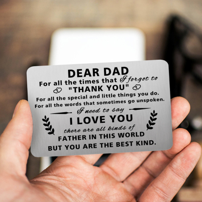 Father’s Day Engraved Wallet Card from Daughter –  Keepsake for Dad | Jessemade