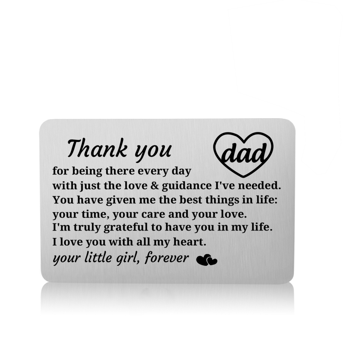 Father’s Day Engraved Wallet Card from Daughter –  Keepsake for Dad | Jessemade