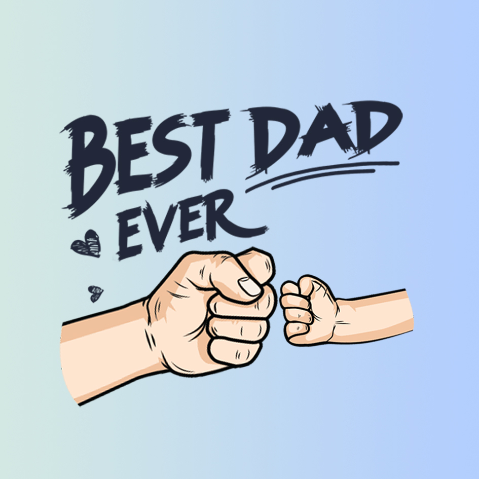 Fist Bump Style Card for Dad – Best Dad Ever – Modern Card for Father's Day | Jessemade