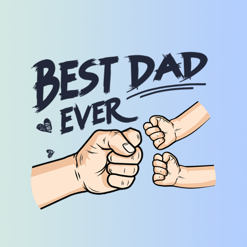 Fist Bump Style Card for Dad – Best Dad Ever – Modern Card for Father's Day | Jessemade