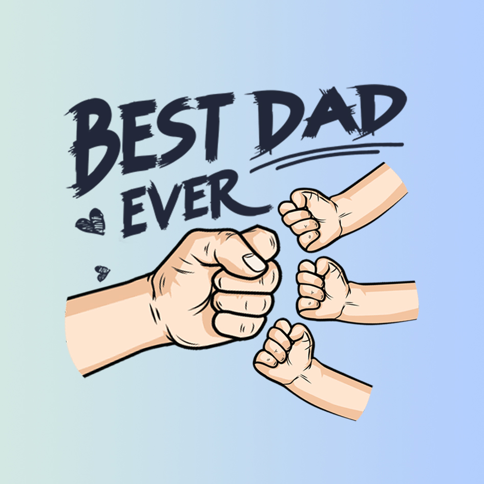 Fist Bump Style Card for Dad – Best Dad Ever – Modern Card for Father's Day | Jessemade