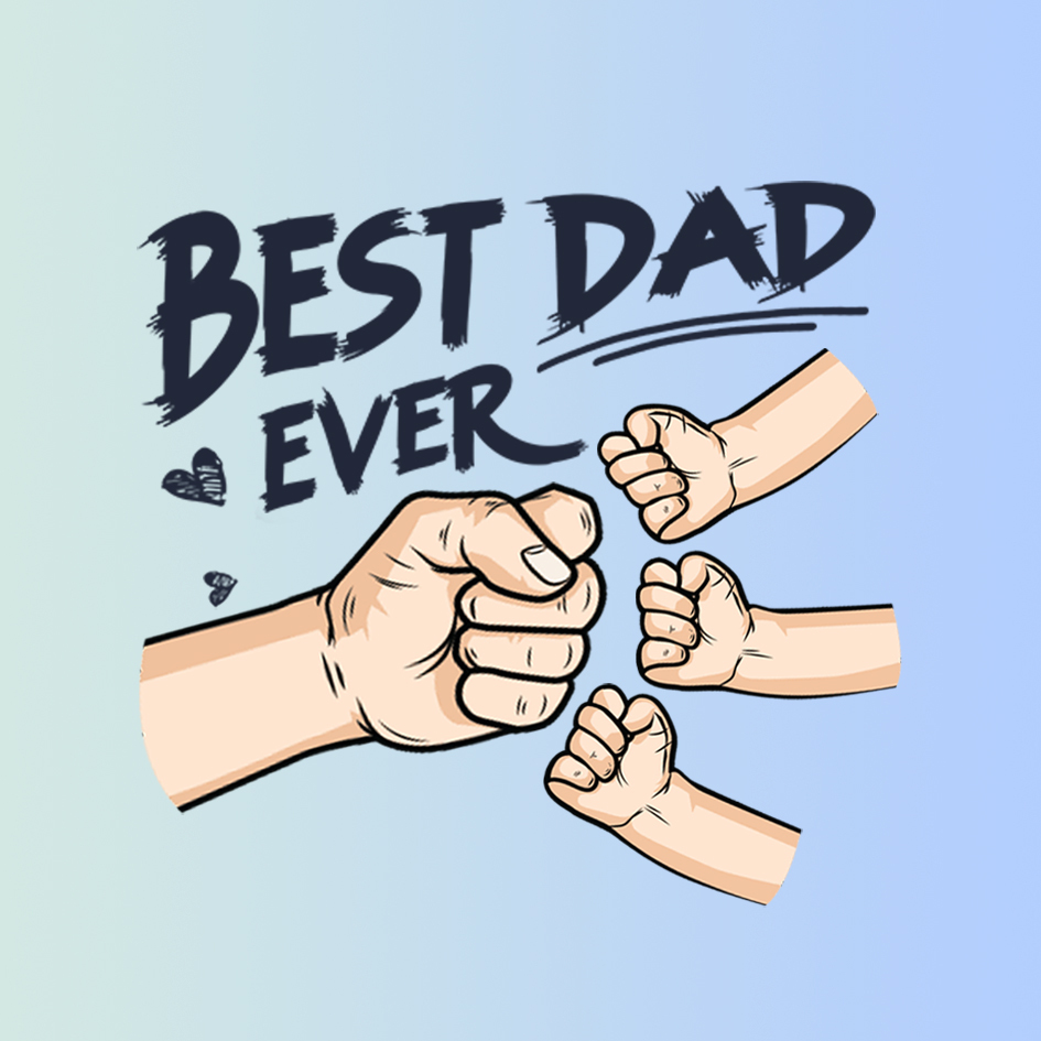 Fist Bump Style Card for Dad – Best Dad Ever – Modern Card for Father's Day | Jessemade