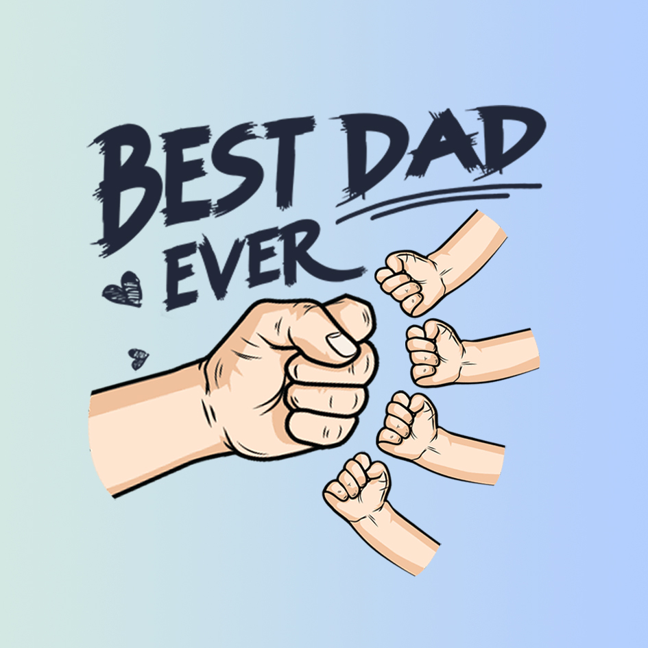 Fist Bump Style Card for Dad – Best Dad Ever – Modern Card for Father'