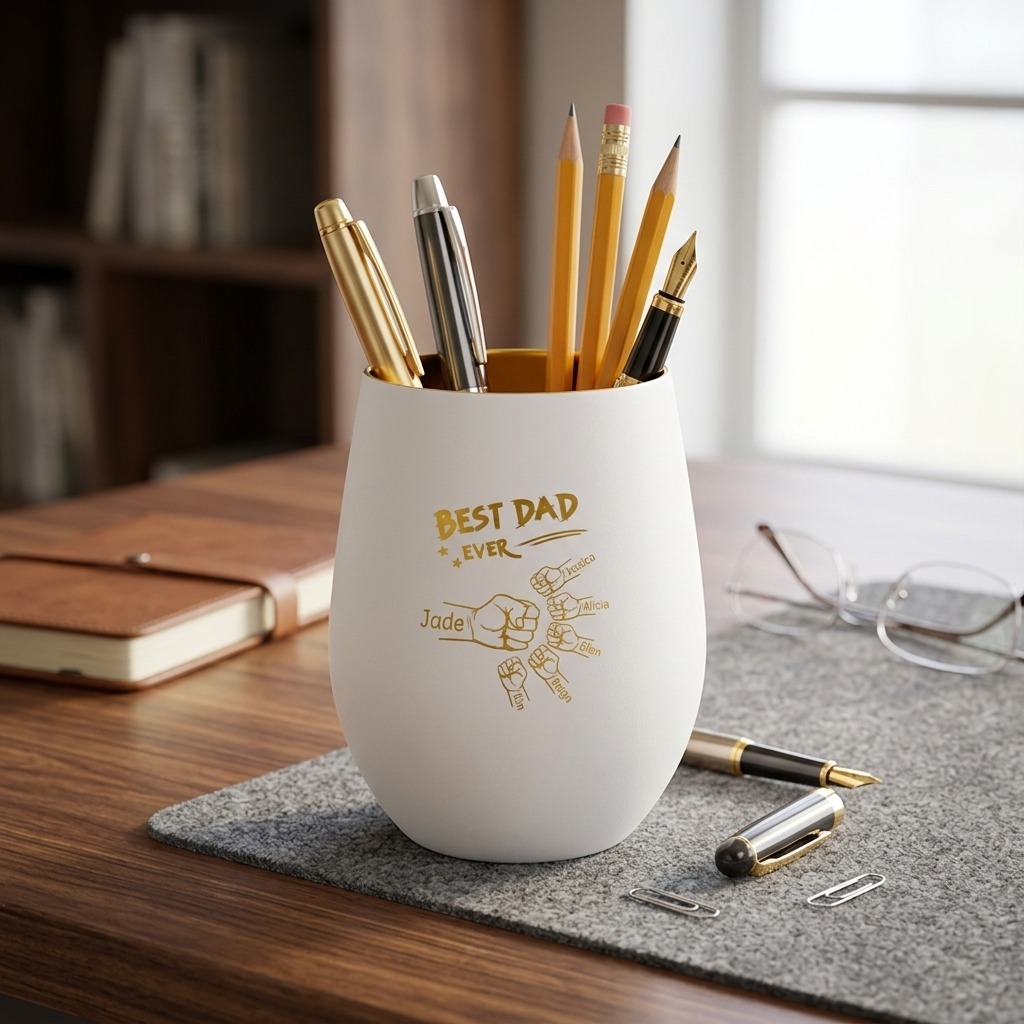 Personalised Best Dad Ever Glass Gold Candle Holder