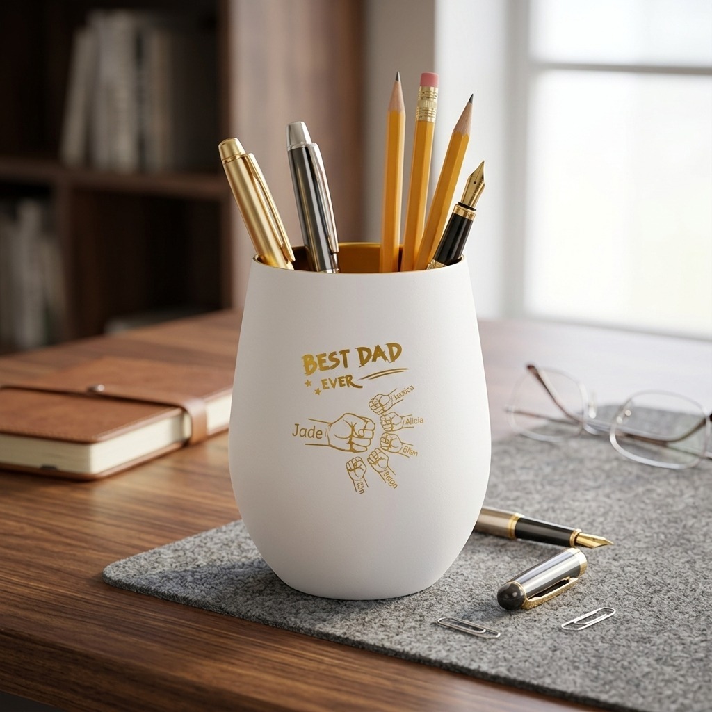 Personalised Best Dad Ever Glass Gold Candle Holder