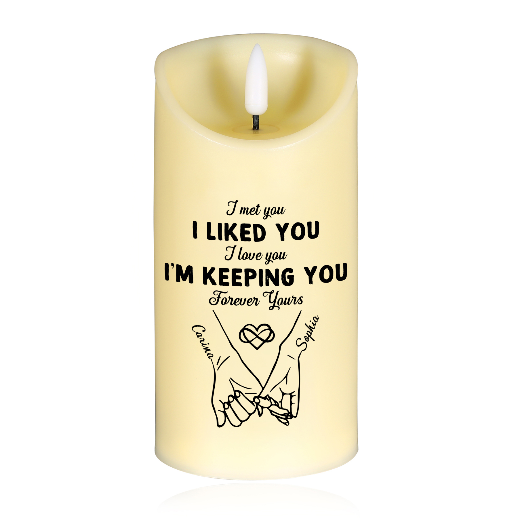 Personalised Couple LED Candle with 2 Names