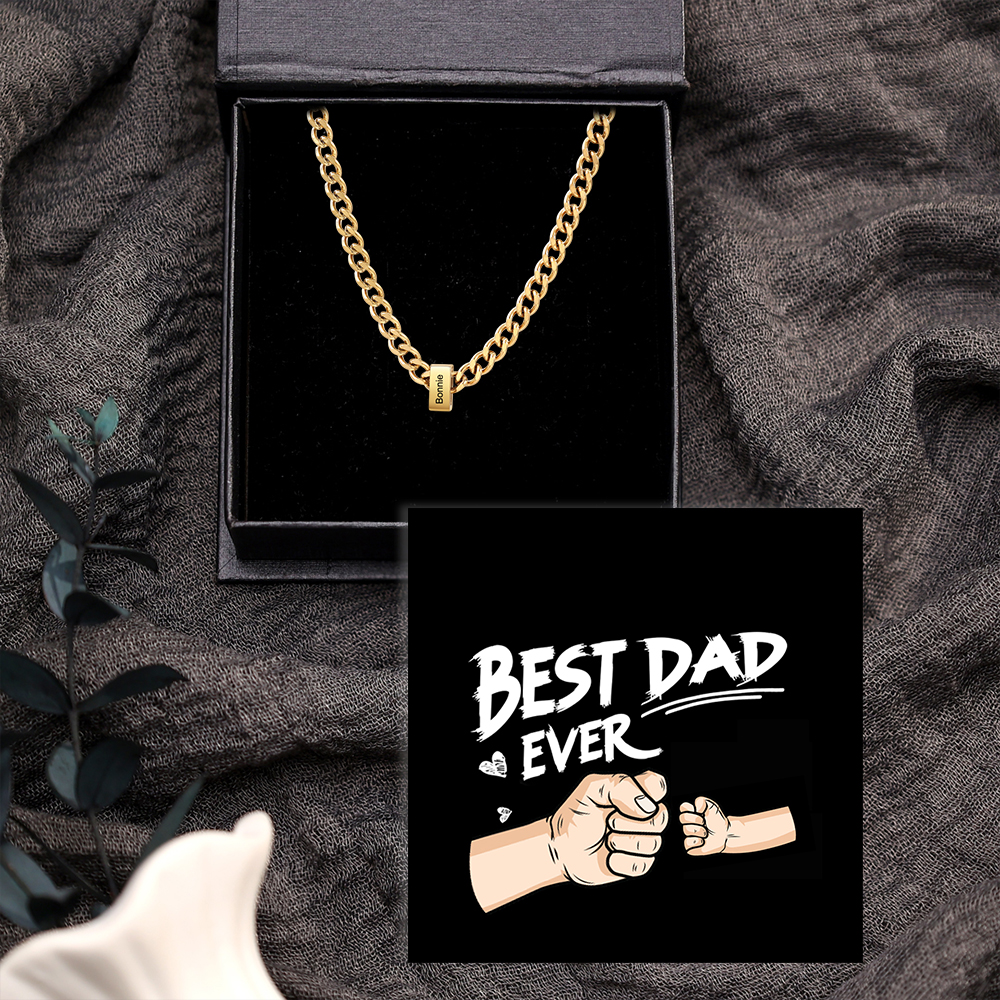 Personalised Curb Chain Necklace with 1-6 Names for Men