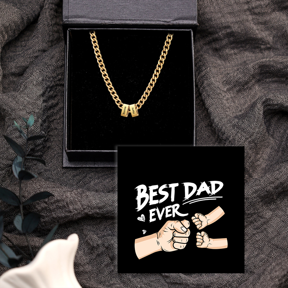 Personalised Curb Chain Necklace with 1-6 Names for Men