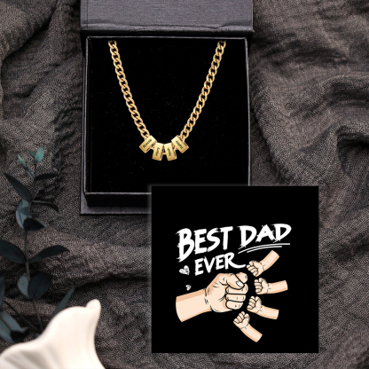 Personalised Curb Chain Necklace with 1-6 Names for Men