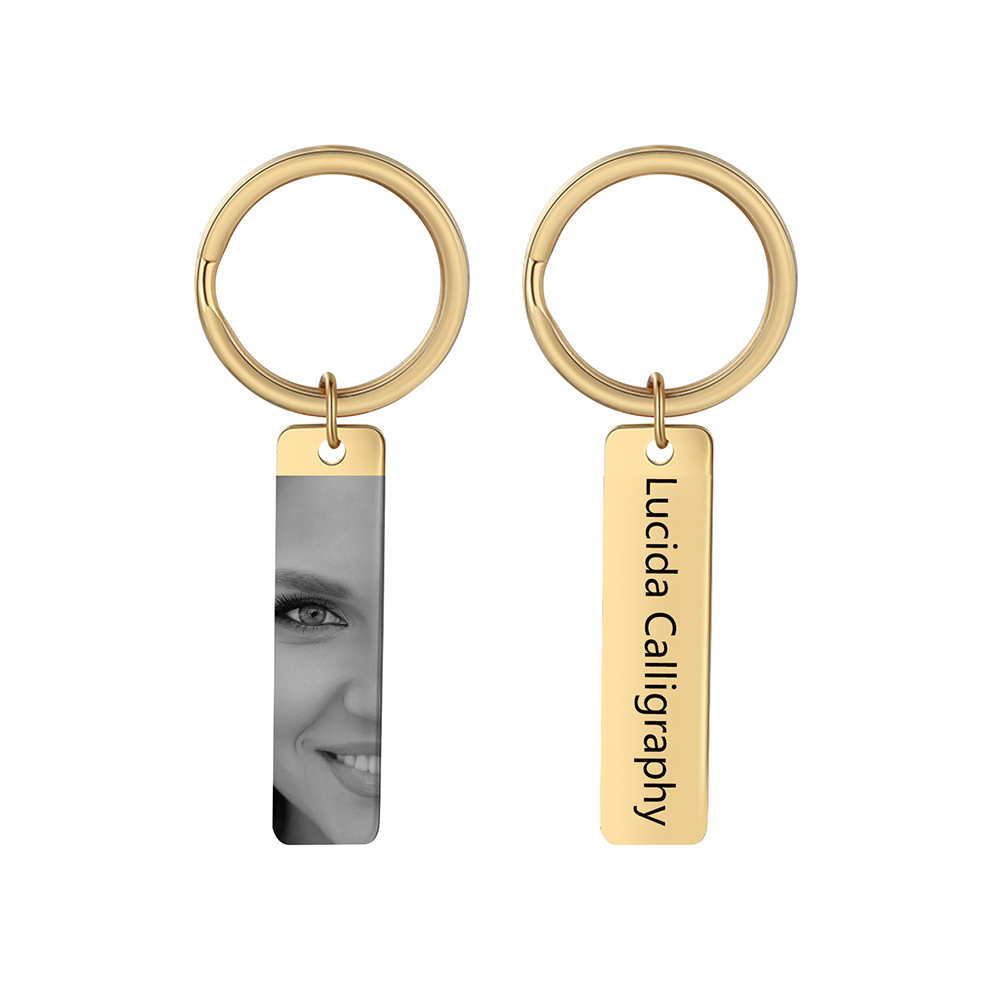 Custom Eye Photo Stainless Steel Keyring - Available in Silver & Gold & Black - Christmas Gift for Him | Jessemade