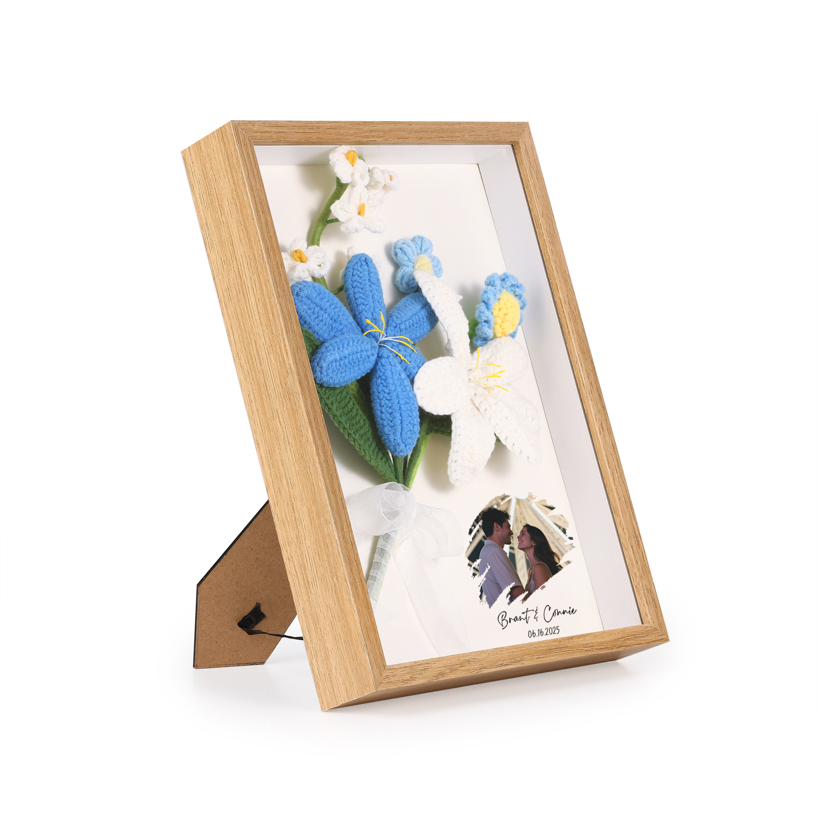 Personalised 3D Tulip Crochet Flower Photo Frame