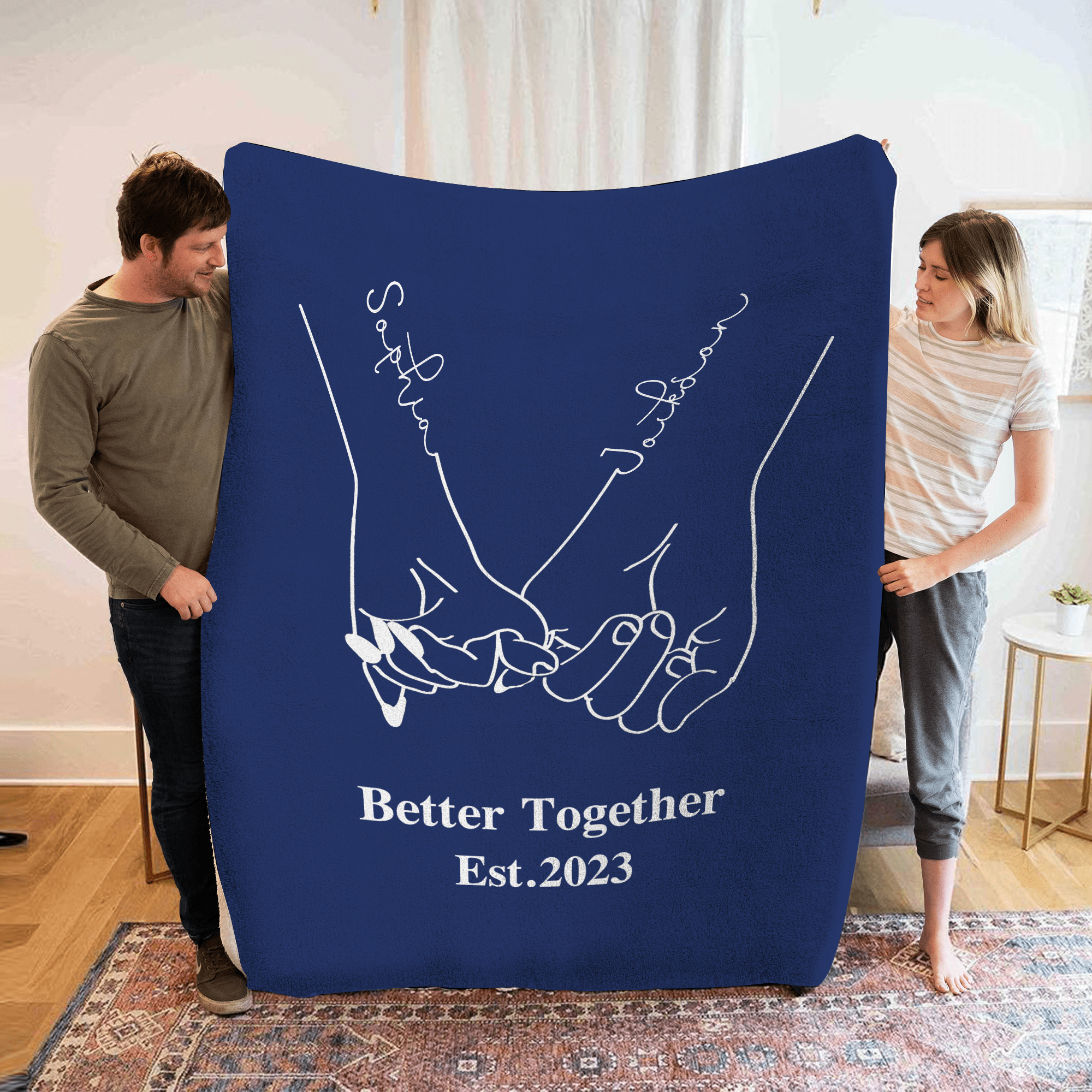 Personalized "Better Together" Blanket - Custom Names & Date Gift For 