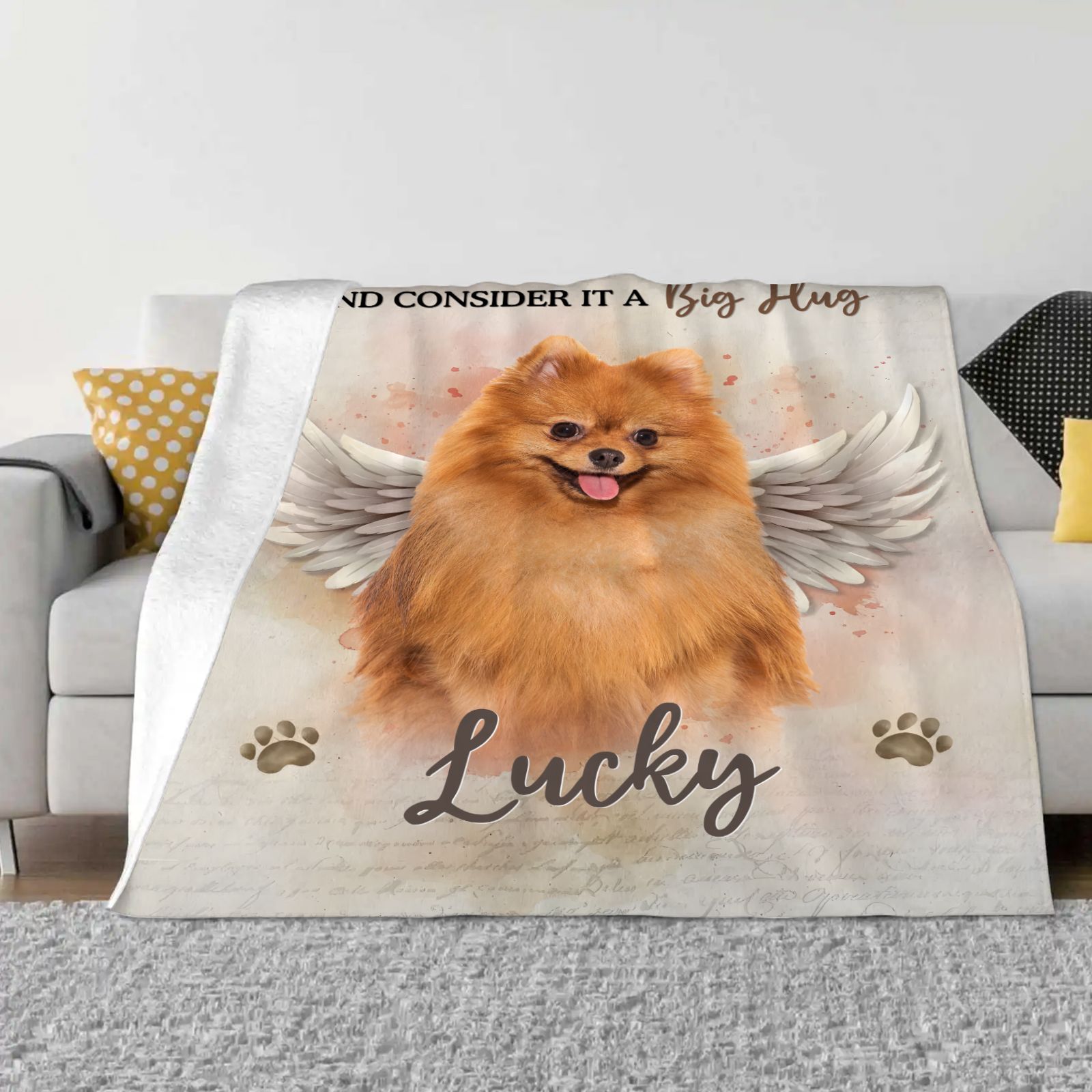 Personalised Pet Memorial Blanket - Custom Photo & Name Flannel Blanket | Jessmade