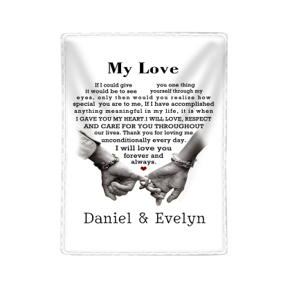 Personalised Couple Blanket with Custom 2 Names Love Letter Throw Blanket Gift for Couple | Jessmade