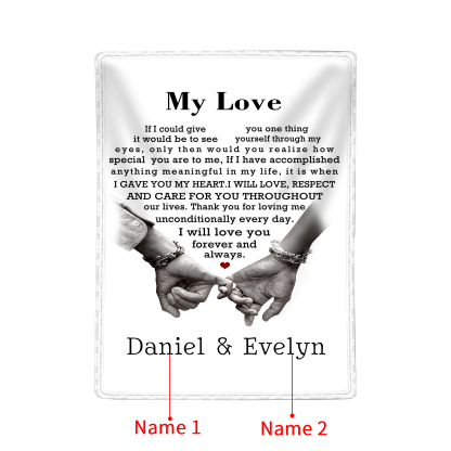 Personalised Couple Blanket with Custom 2 Names Love Letter Throw Blanket Gift for Couple | Jessmade