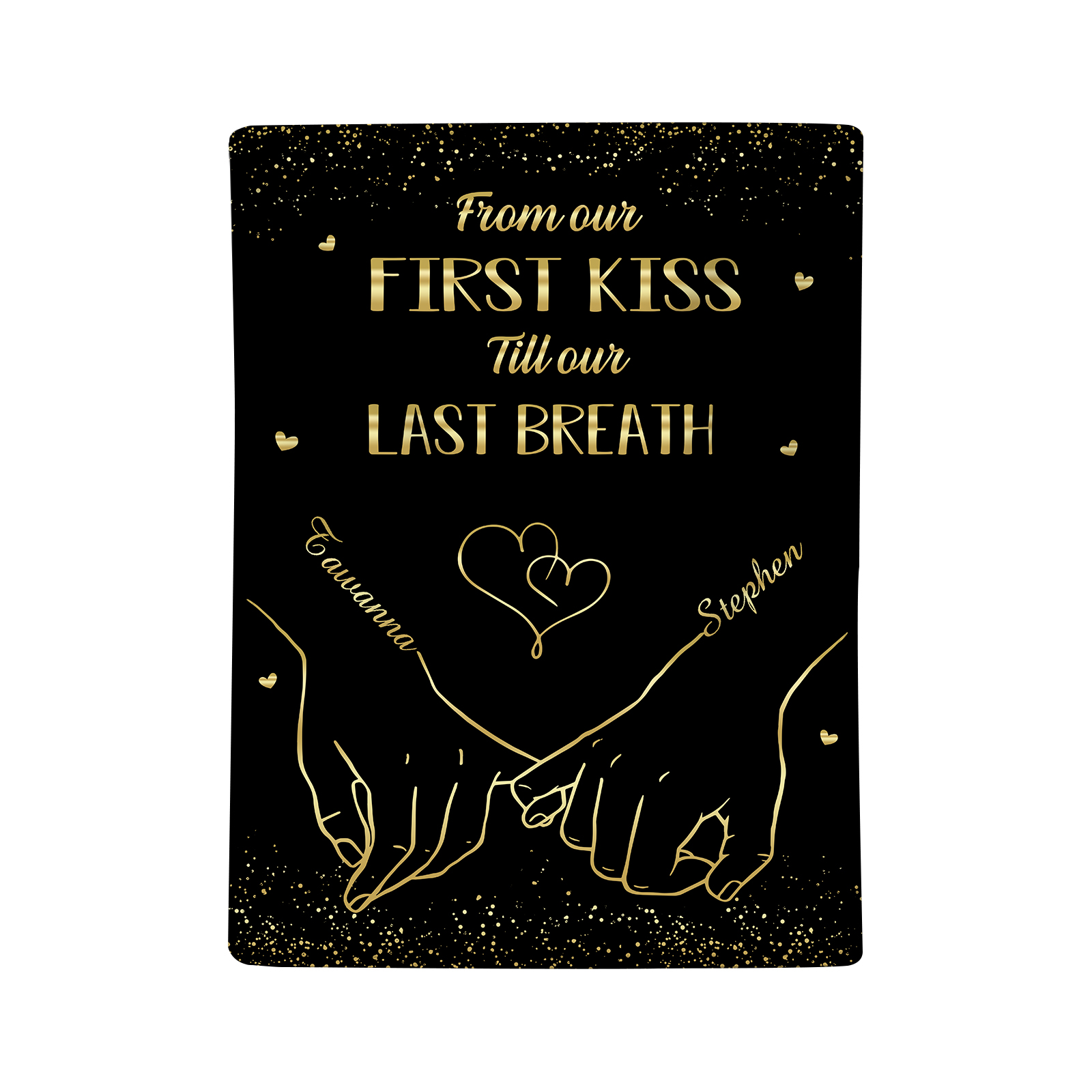 "From Our First Kiss" Personalised Couple Blanket – Design with Custom 2 Names Gift for Him/Her | Jessemade