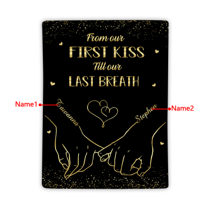 "From Our First Kiss" Personalised Couple Blanket – Design with Custom 2 Names Gift for Him/Her | Jessemade