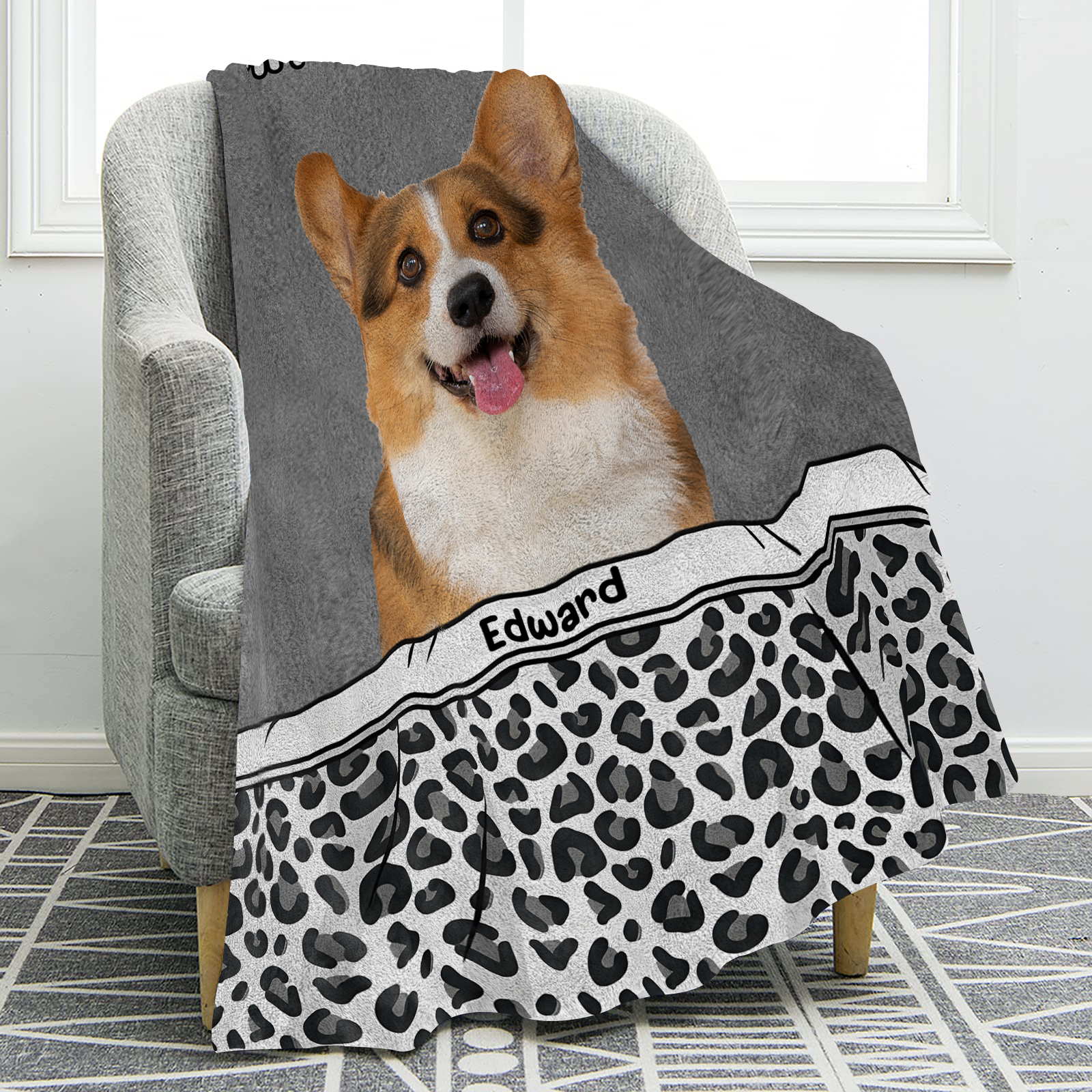 Personalized Pet Blanket - Custom Photo & Name Flannel Blanket for Pet Lovers | Jessmade