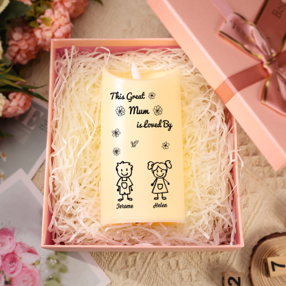 Personalised LED Candle with 2 Names & Gift Box Option – “This Great M