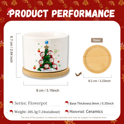 Personalised Christmas Flowerpot with Custom 1-8 Names & Text – Gift Christmas for Family | Jessemade