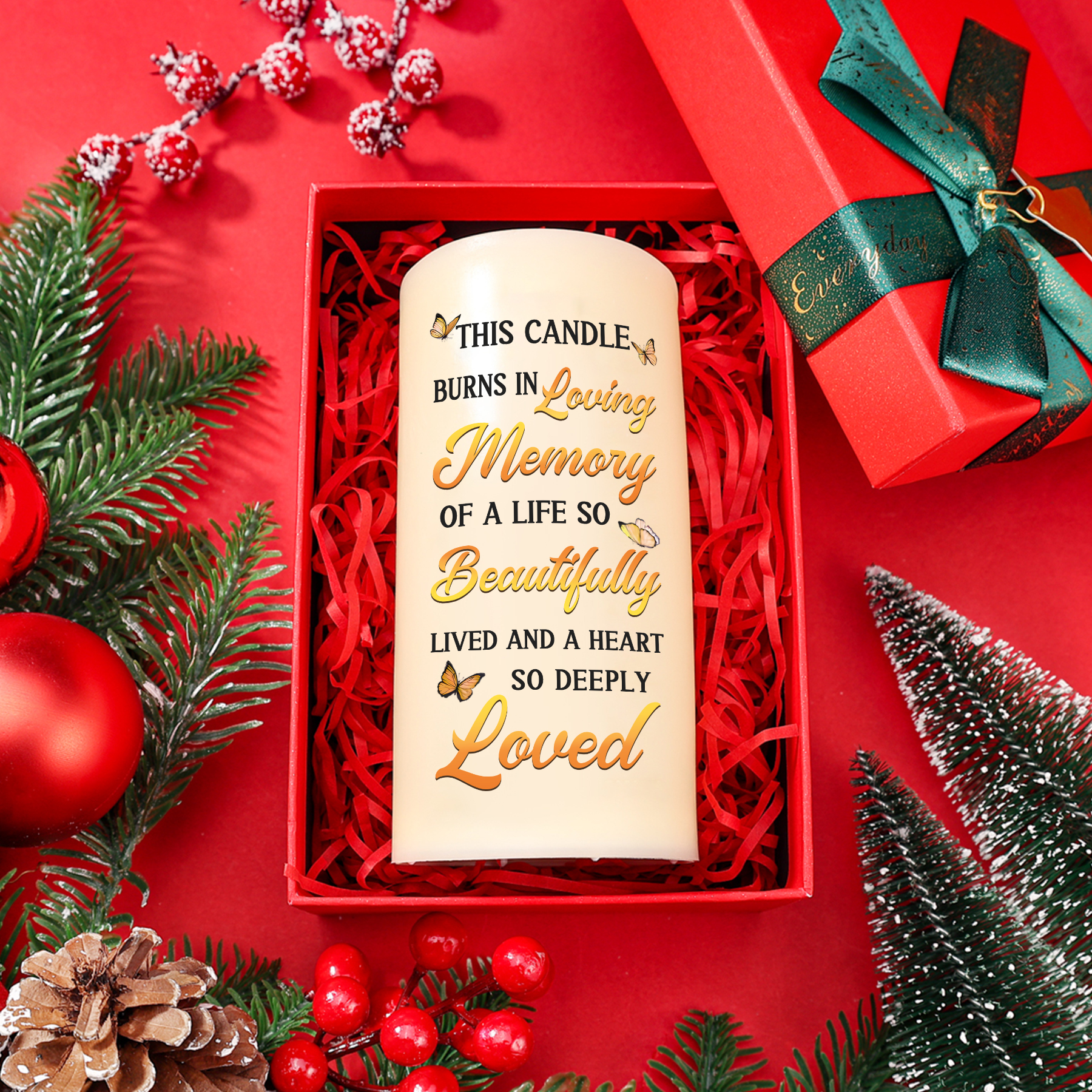 Personalized Butterfly Memorial LED Candle - Custom Photo, Name, and Date  | Jessemade