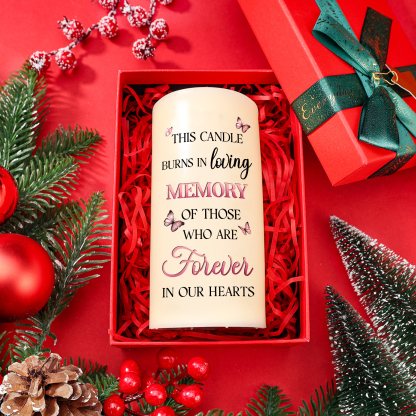 Personalized Memorial LED Candle - Custom Photo, Name, and Date-Forver In Our Heart  | Jessemade