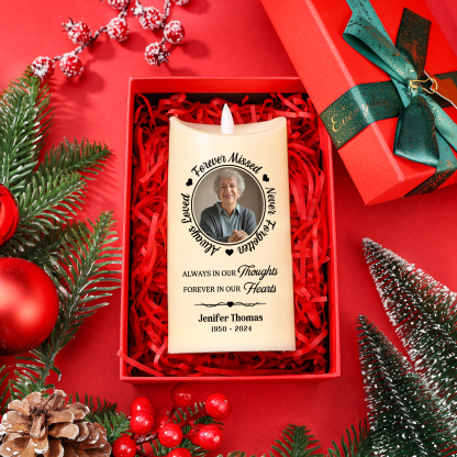 Personalised LED Candle with Custom Name & Year -“Christmas In Heaven